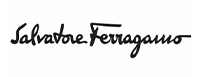 The image shows a black and white text that reads  Salvatore Ferragamo  in an elegant script, which is likely the brand name of a luxury fashion house.