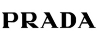 The image displays a logo with the word 'PRADA' in capital letters, set against a light background.