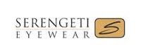 The image is a logo featuring the text Seregenti Eyewear and an eye symbol, with a color scheme that includes shades of brown and tan.